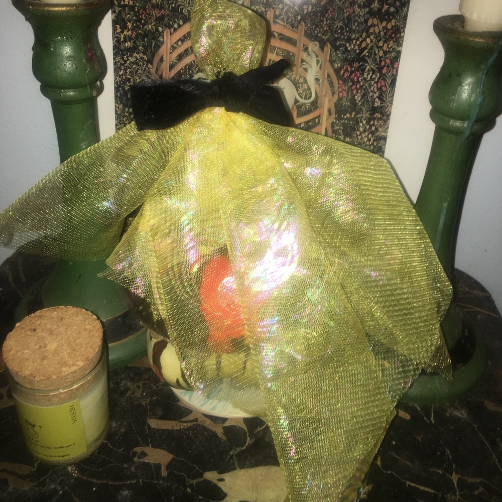 Handmade herbal ghost sachet- handcrafted natural rustic Halloween decor autumn